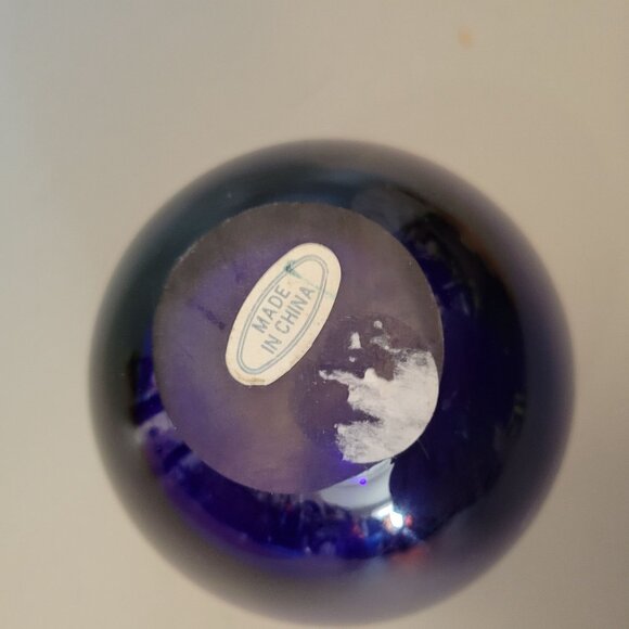 Handcrafted Cobalt Blue Glass Apple Figurine Paperweight - Picture 3 of 8